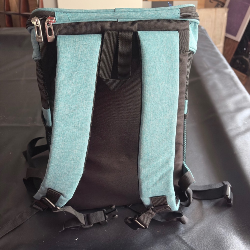 PetAmi Pet Carrier Backpack for Small Dogs and Cats Teal Mesh Ventilated Travel - Picture 3 of 5